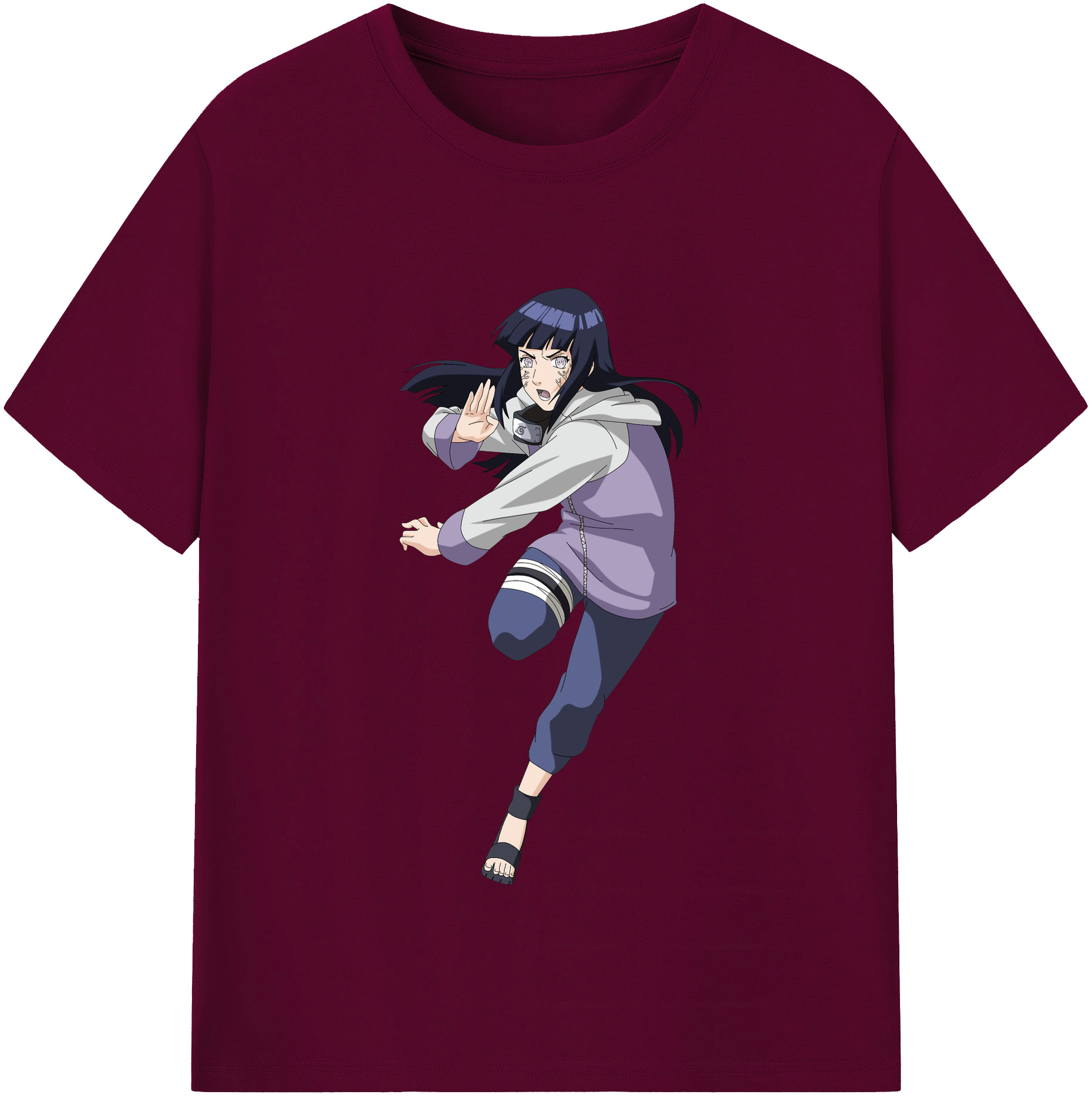 （画像用） NARUTO -ナルト- 日向ヒナタ Hyūga Hinata レディースカジュアルプリントTシャツ（綿100％）